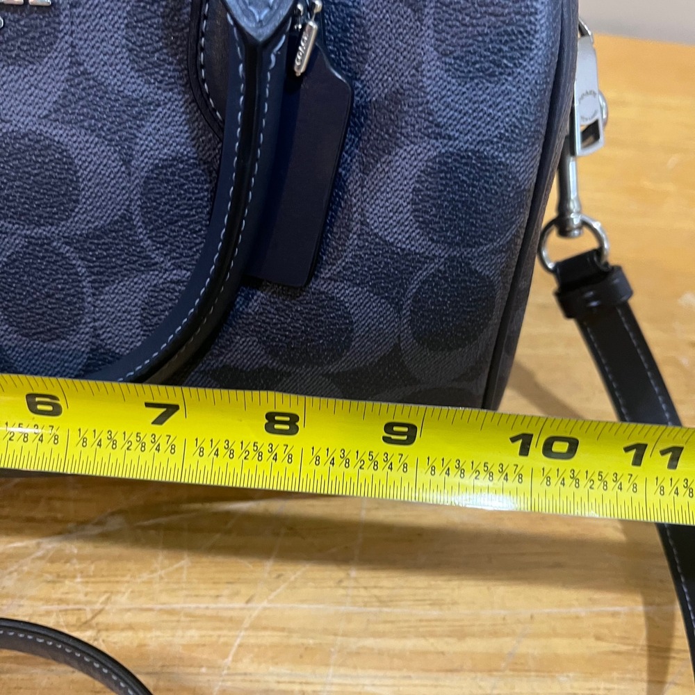 Coach Rowan Satchel Dark Denim Signature Leather Crossbody Bag CM280 Luxury - Picture 13 of 14